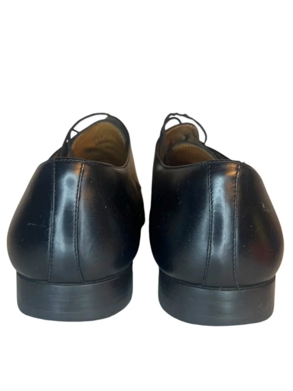 $700 Santoni Italian Leather Dress Shoes 8.5 Prichard Apron Toe Derby Oxford